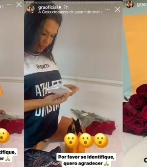 Gracyanne ganha flores e joias de quase R$ 4.000 e pede: 'Se identifique'