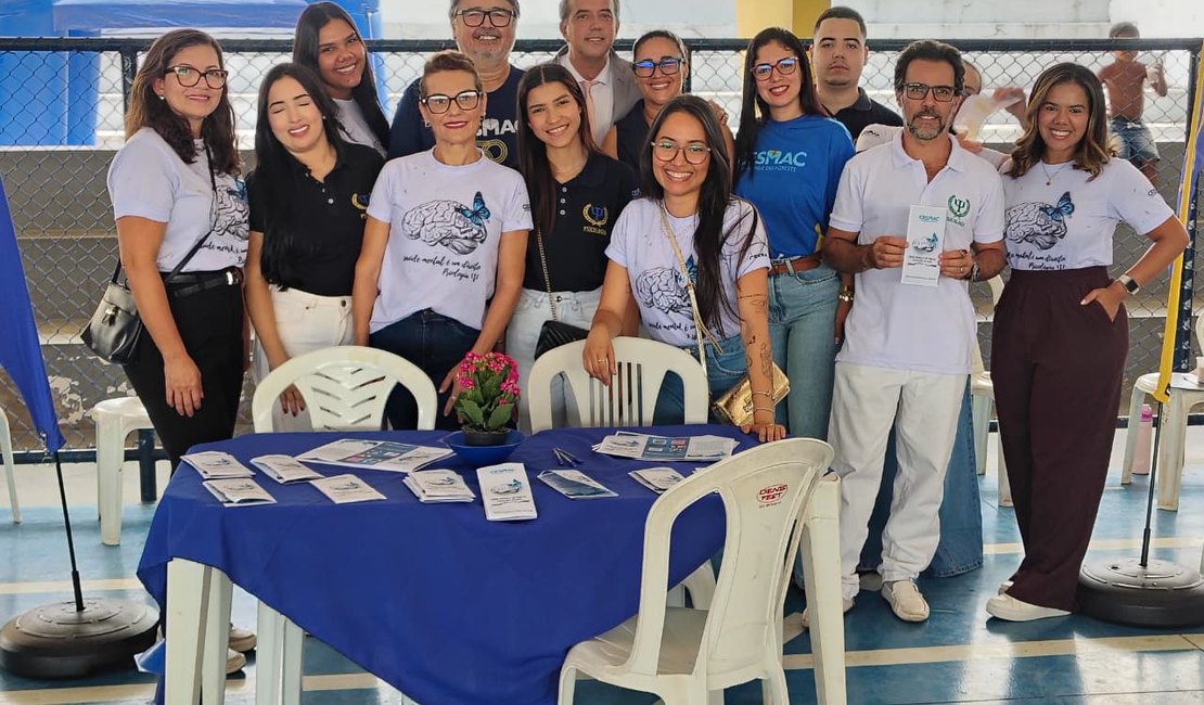 Atendimento psicológico gratuito marca ação do MP em Arapiraca com participação do Cesmac do Agreste
