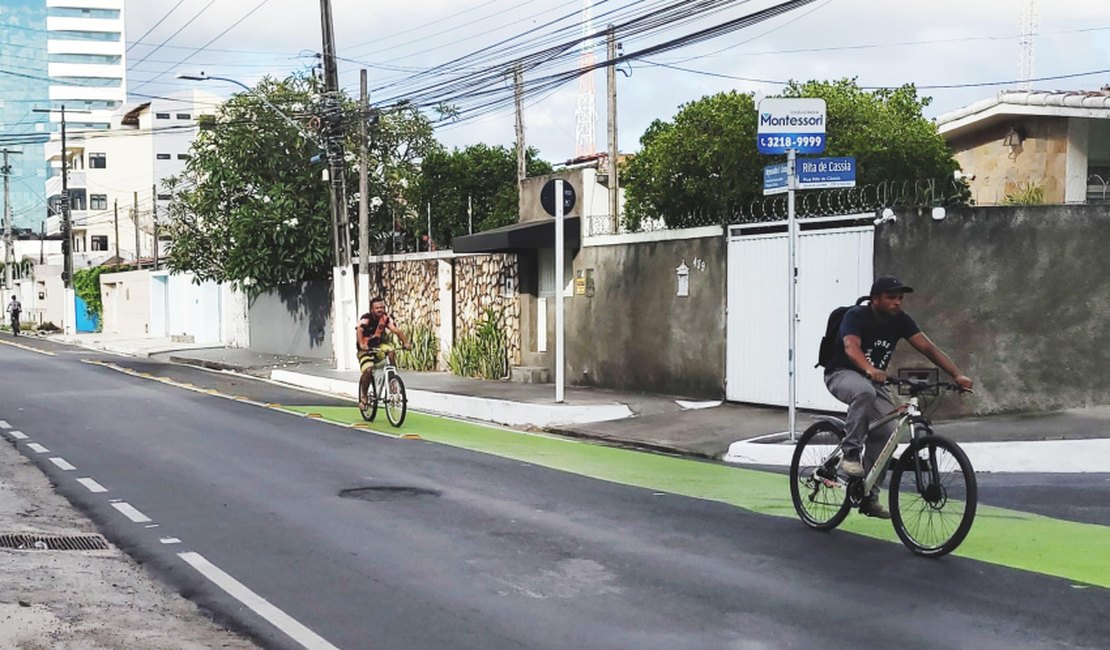 Gruta e Serraria ganham faixa compartilhada para ciclistas e cadeirantes