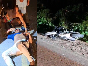 Colisão entre carro e moto deixa homem ferido na AL-101 Norte, em Maragogi