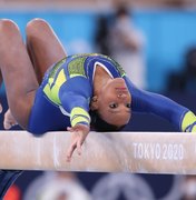 Rebeca Andrade vibra mesmo sem medalha no solo nos Jogos Olímpicos de Tóquio: 'Amo me apresentar'