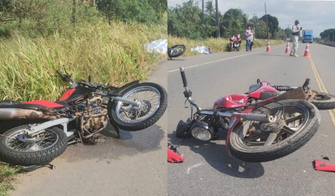 Colisão entre duas motos deixa uma pessoa morta na rodovia AL-110, em Arapiraca