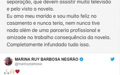 Marina Ruy Barbosa se pronunciou por meio das redes sociais e desmentiu o boato de ser o pivô da separação do casal
