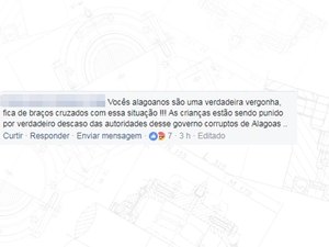 Internauta diz que “alagoanos são uma verdadeira vergonha”