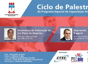 Empreendedorismo será tema de palestras na UFAL esta semana
