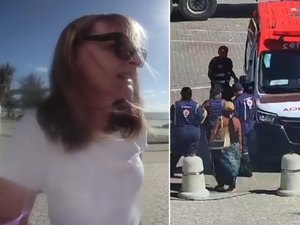 [Vídeo] Botão de emergência é acionado para socorrer idoso que passou mal na orla de Maceió