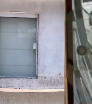 Clínica tem parte da fachada furtada durante a madrugada no Centro de Arapiraca