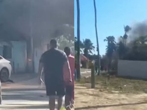 Incêndio atinge barraca de praia e mulher é socorrida em Guaxuma