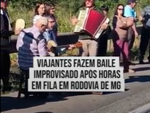 Viajantes fazem baile improvisado em meio a trânsito parado em MG