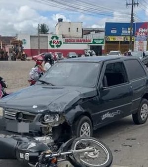 Motociclista fica ferido após ser atingido por carro na  AL-220, em Arapiraca