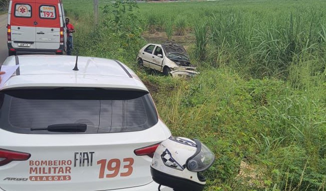 Capotamento deixa homem ferido em Miaí de Baixo em Coruripe