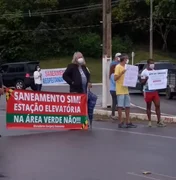 Moradores de Guaxuma voltam a protestar contra construção de estação de esgoto
