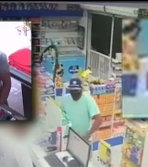 Imagens de segurança flagram assalto a farmácia na Santa Lúcia