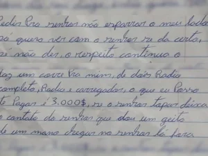 Em carta, preso tenta subornar policial: “Posso te pagar R$ 3 mil”