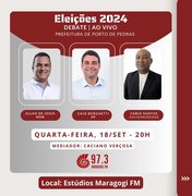 Candidatos ao Executivo de Porto de Pedras vão debater nesta quarta (18)