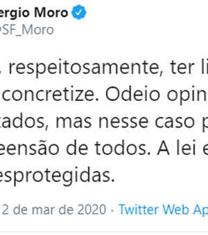 No Twitter, Sérgio Moro critica a extinção do GAECO em Alagoas