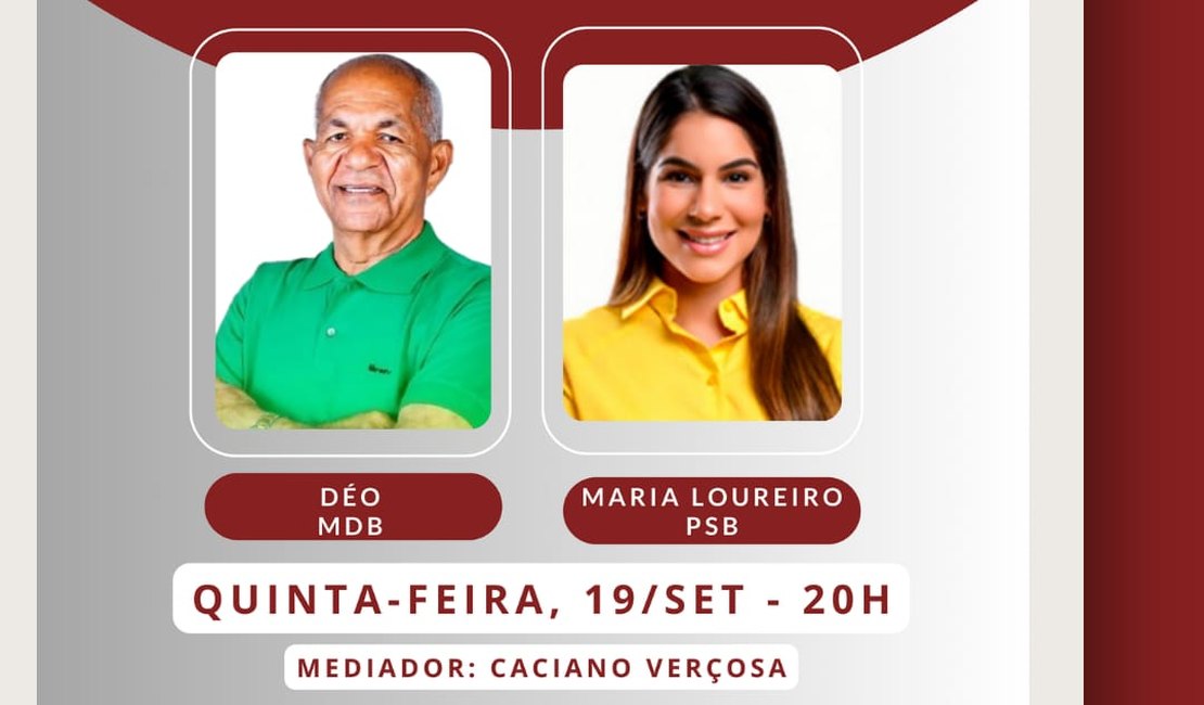 Déo e Maria Loureiro debatem futuro de Japaratinga nesta quinta (19)