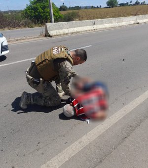 Homem fica ferido após acidente com moto em trecho da AL-220 em Arapiraca