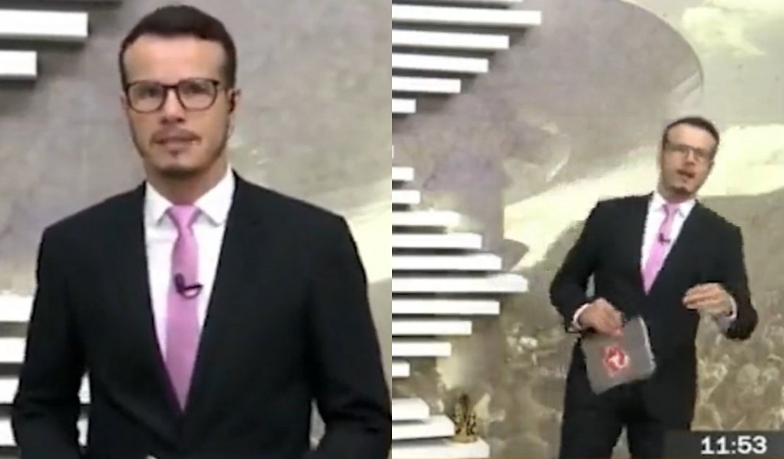 [Vídeo ] Apresentador do SBT desmaia ao vivo durante jornal; emissora revela estado do jornalista