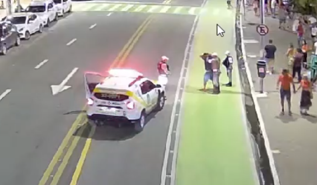 Videomonitoramento da SSP flagra prisão após agressão com faca na orla de Maceió