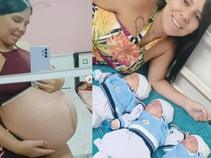 Mulher com 1,45 metro surpreende médicos ao dar à luz trigêmeos