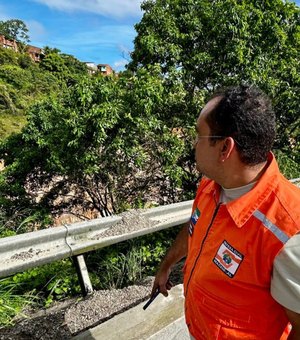 Cratera às margens da BR-316 mobiliza Defesa Civil e DNIT em vistoria na Ladeira do Catolé
