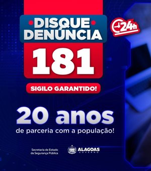 Disque-Denúncia completa 20 anos de existência com solução de mais de 44 mil chamados nos últimos 5 anos