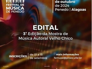 Festival de Música de Penedo está com inscrições abertas para 3ª Mostra Autoral