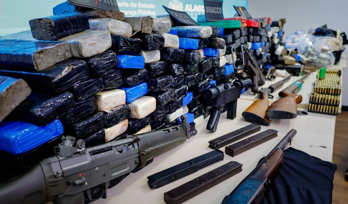 Alagoas apreende mais de 2,8 toneladas de drogas e 1.655 armas em 2025