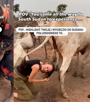 Influencer lava cabelo com urina de vaca em tribo africana e viraliza