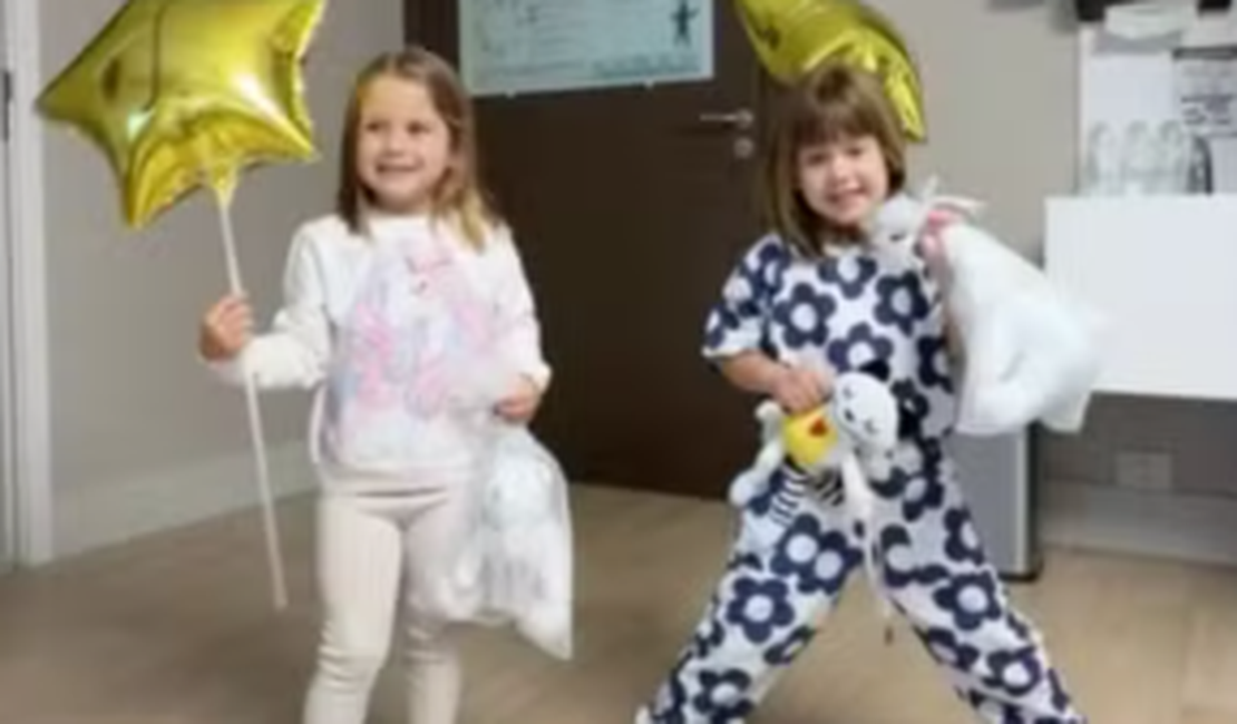 Virginia comemora recuperação de Maria Alice e Maria Flor após cirurgia