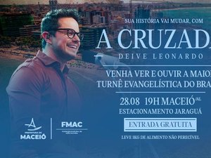Maceió recebe show gratuito de Deive Leonardo nesta quinta-feira (28)