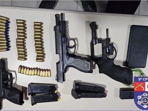 Armas e munições são apreendidas durante perseguição policial em Coruripe