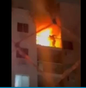 Cenas fortes: vídeo mostra personal que morreu em incêndio tentando pular de varanda