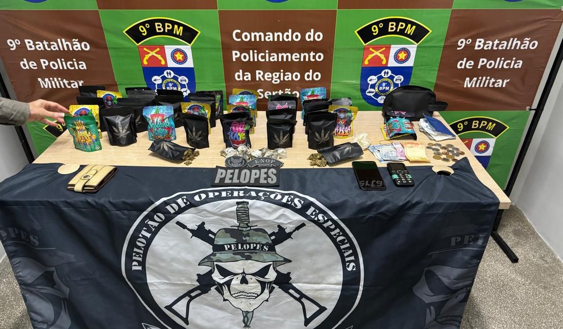 ﻿﻿Polícia Militar cumpre mandado por homicídio e prende idoso com drogas em Delmiro Gouveia