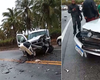 Colisão entre dois carros é registrada na AL 101 Sul, no Mirante do Gunga
