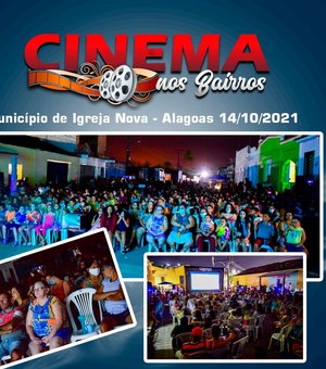 População de Igreja Nova participa de sessão de cinema a céu aberto