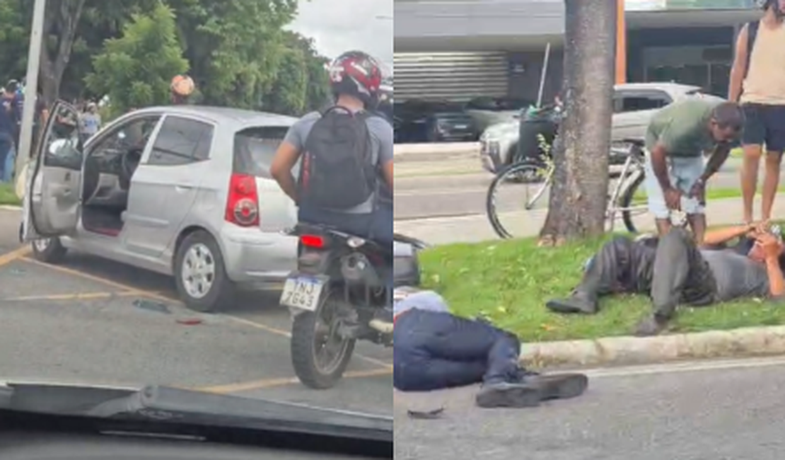 Colisão entre duas motos e carro deixa feridos na Durval de Góes Monteiro