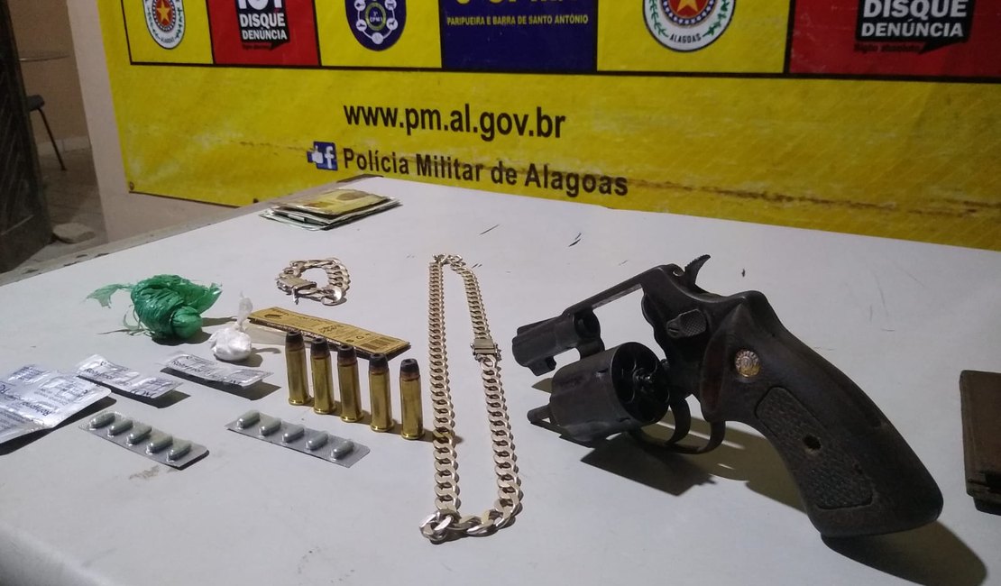Polícia apreende arma e munições na Barra de Santo Antônio