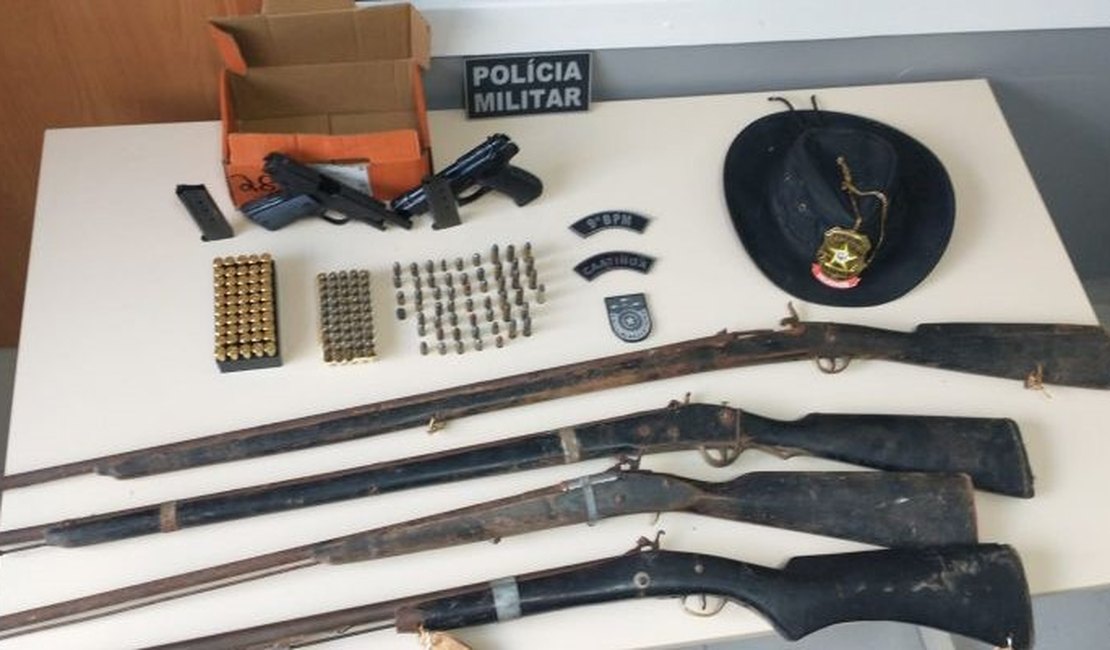 Suspeito de estuprar a própria filha é preso e armas são apreendidas em operação policial no Sertão de Alagoas