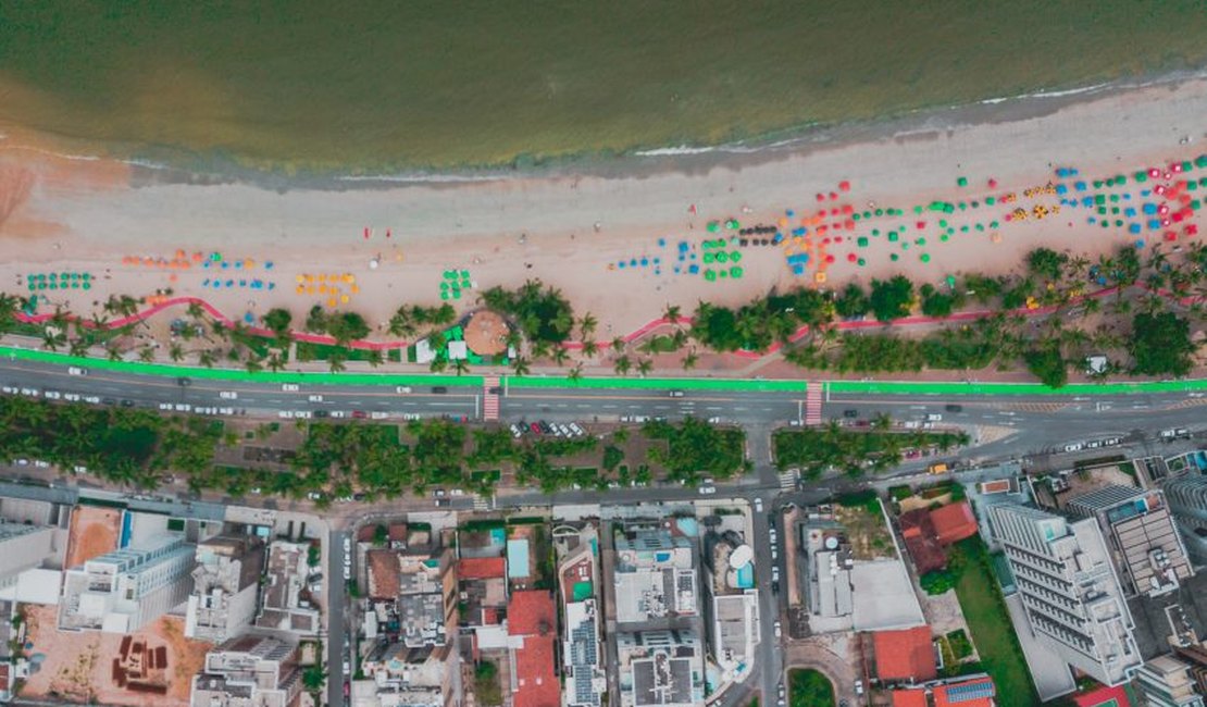 Orla de Maceió terá faixa verde para pedestres