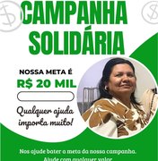 Campanha solidária busca arrecadar R$ 20 mil para cirurgia urgente contra o câncer de mama