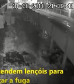 [Vídeo] Câmeras de segurança flagram fuga de presos do Sistema Prisional