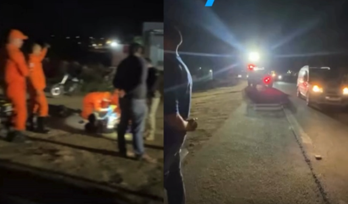 Colisão entre motocicletas deixa feridos na BR-316 em Palmeira dos Índios