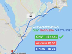 GNV continua sendo o combustível mais econômico em Alagoas