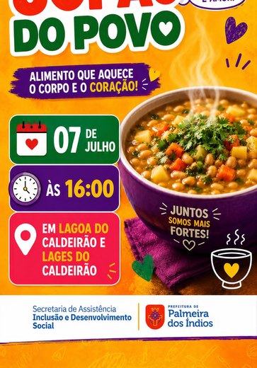 Prefeitura de Palmeira dos Índios realiza “Sopão do Povo” nesta terça-feira (7)