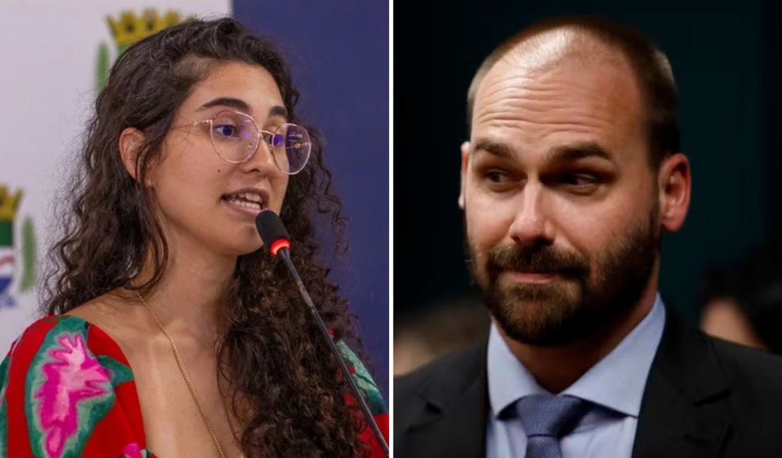 Vereadora chama Eduardo Bolsonaro de golpista e afirma que o deputado articula contra o Brasil