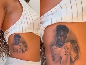 Modelo que tatuou Vini Jr é alvo de fãs de Virginia e se arrepende
