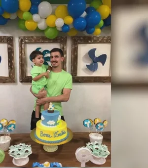 Mãe se surpreende com vídeo do filho que viralizou na internet após ele escolher ventilador como tema de festa de aniversário, em Jataí