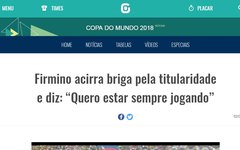 Gazeta Esportiva destaca frase do jogador no final do jogo
